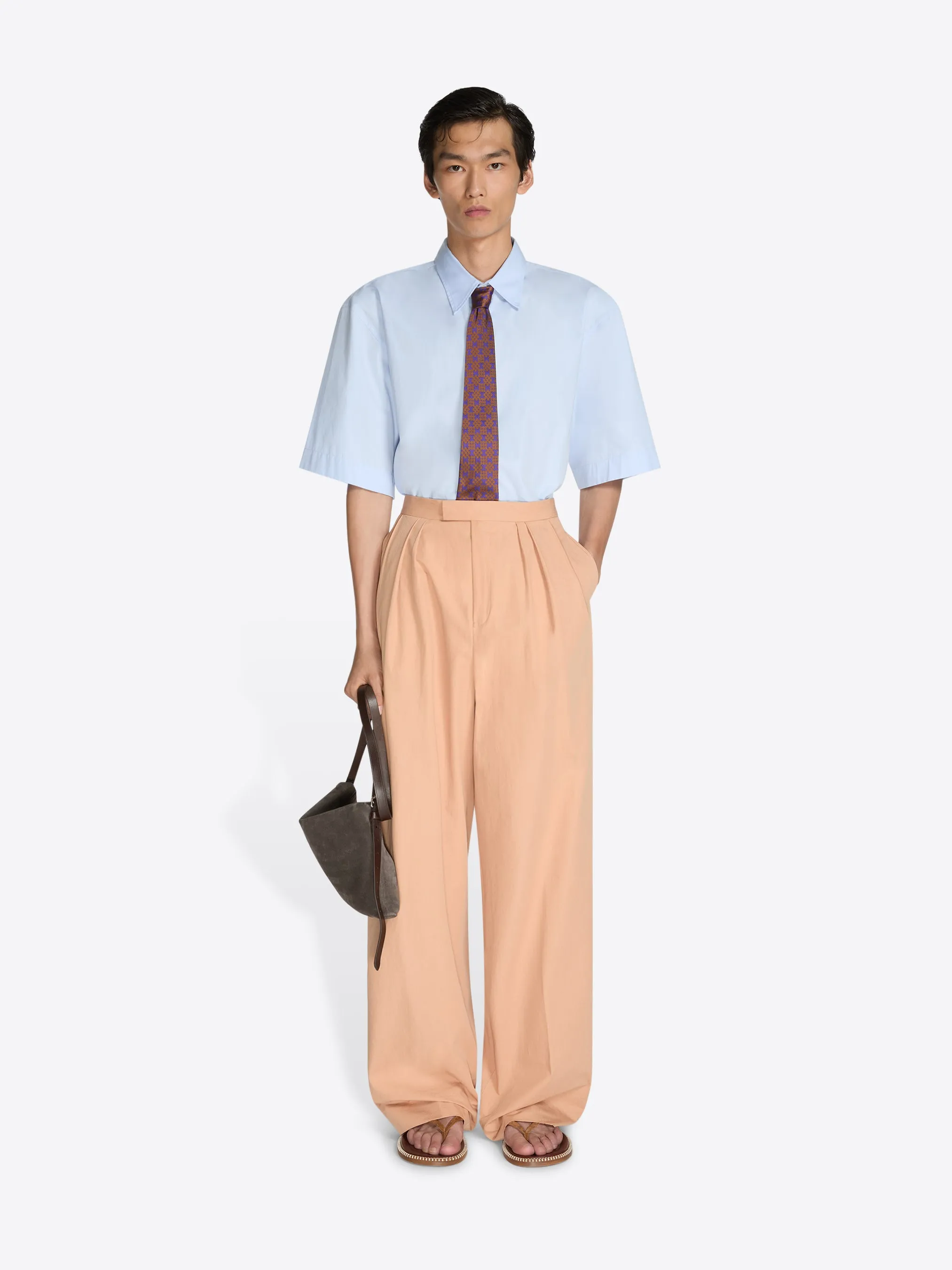 Pleated cotton poplin pants sold by Dries Van Noten product image thumbnail 2