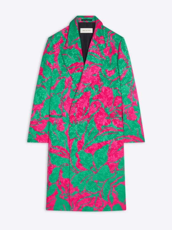 Printed jacquard coat sold by Dries Van Noten