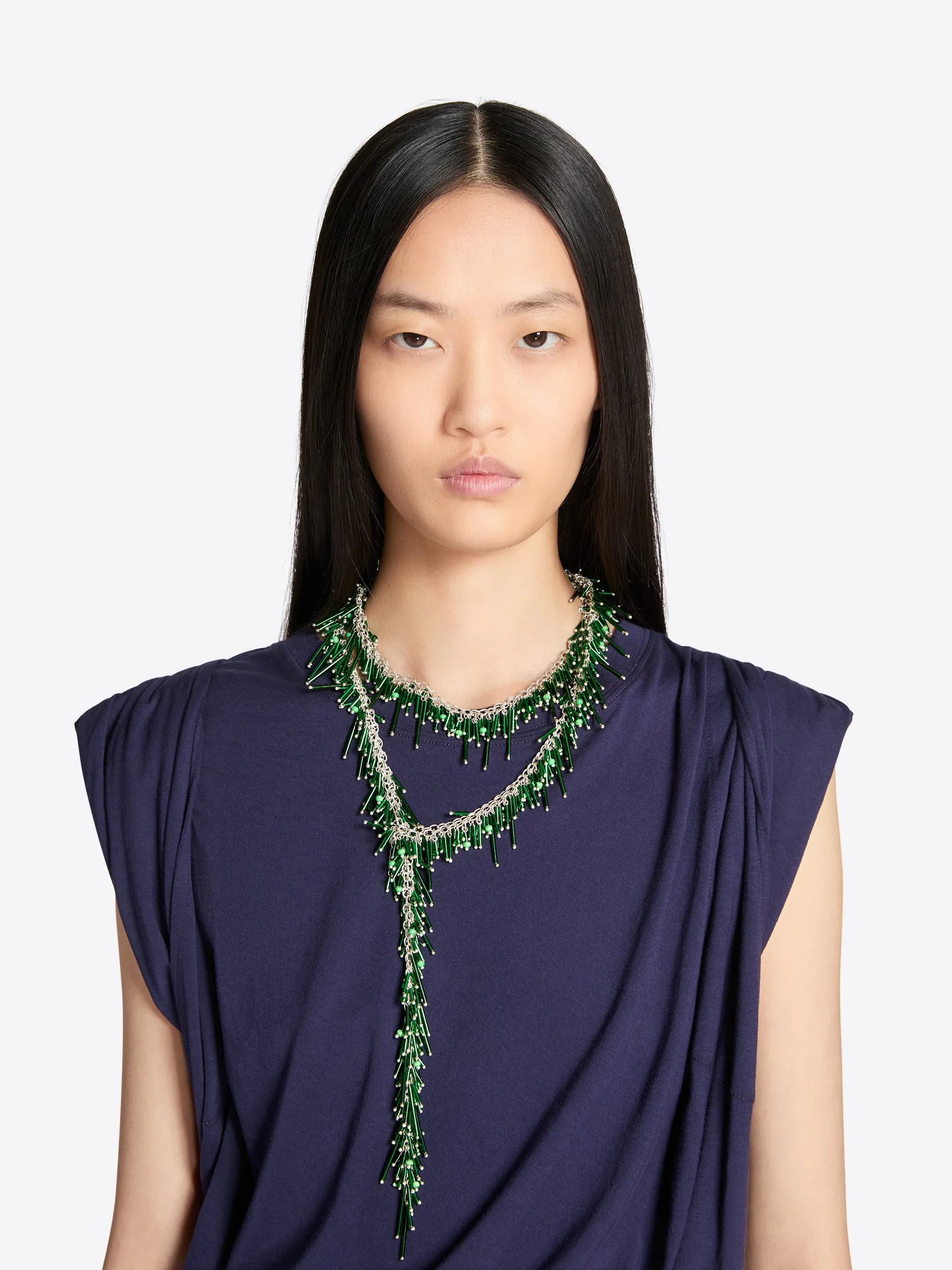Embroidered scarf necklace sold by Dries Van Noten product image thumbnail 4