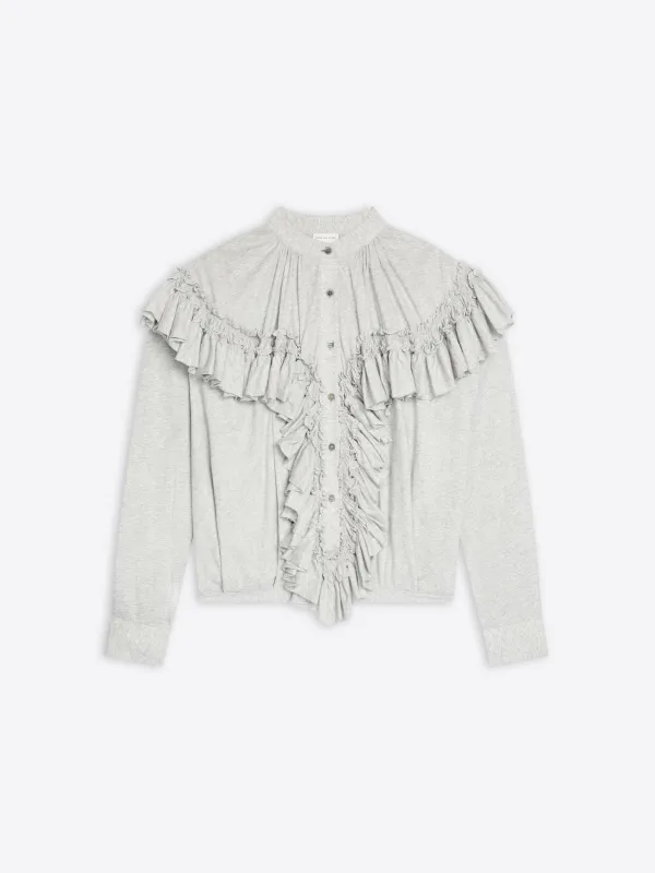 Ruffled jersey blouse made by Dries Van Noten