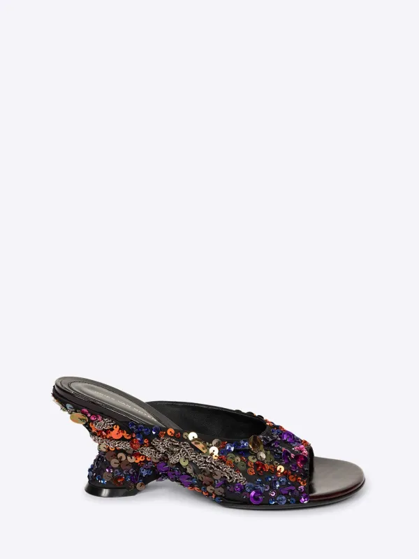 Embellished open-toe mules made by Dries Van Noten
