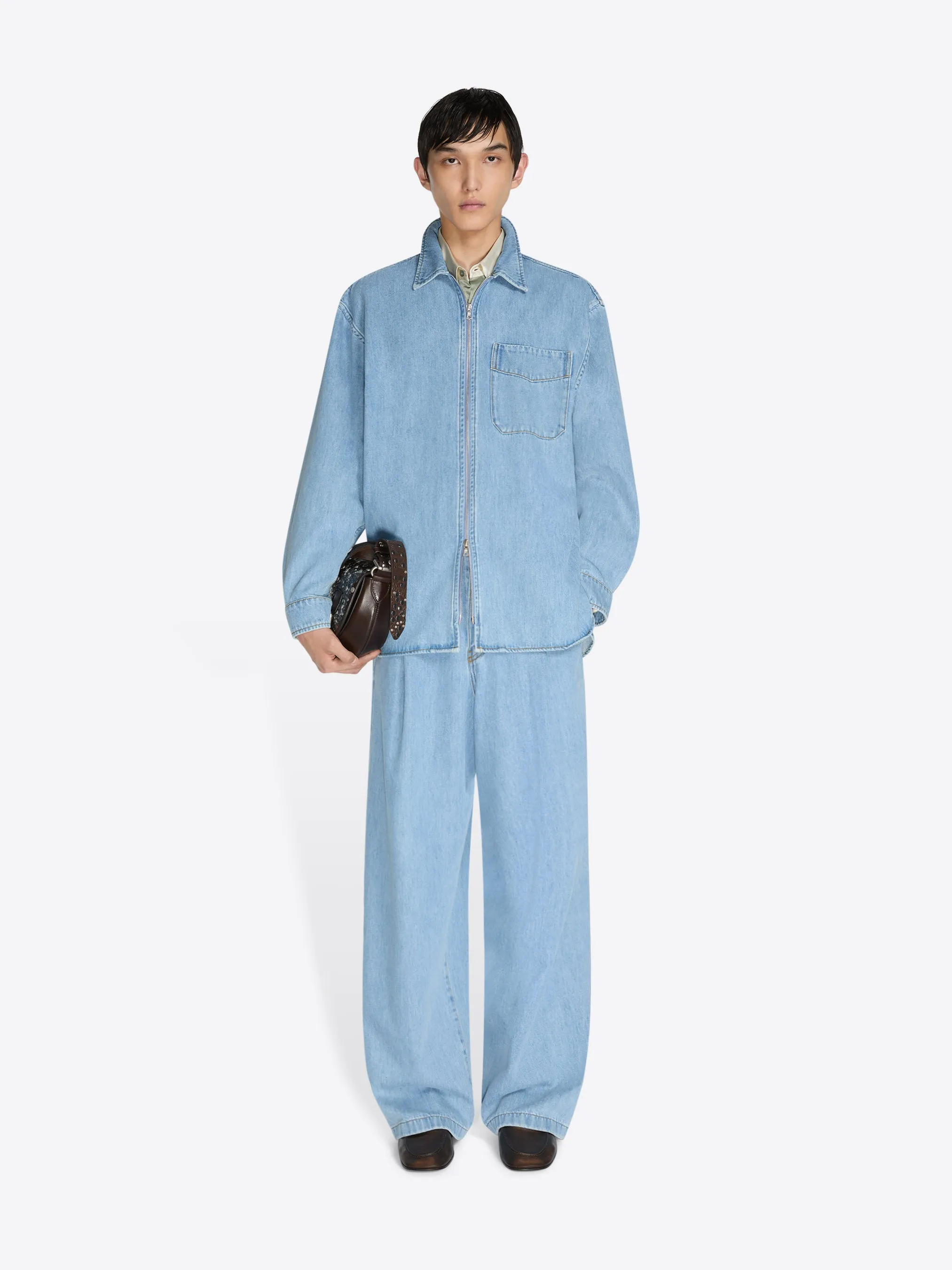 Denim zipped shirt sold by Dries Van Noten product image thumbnail 2