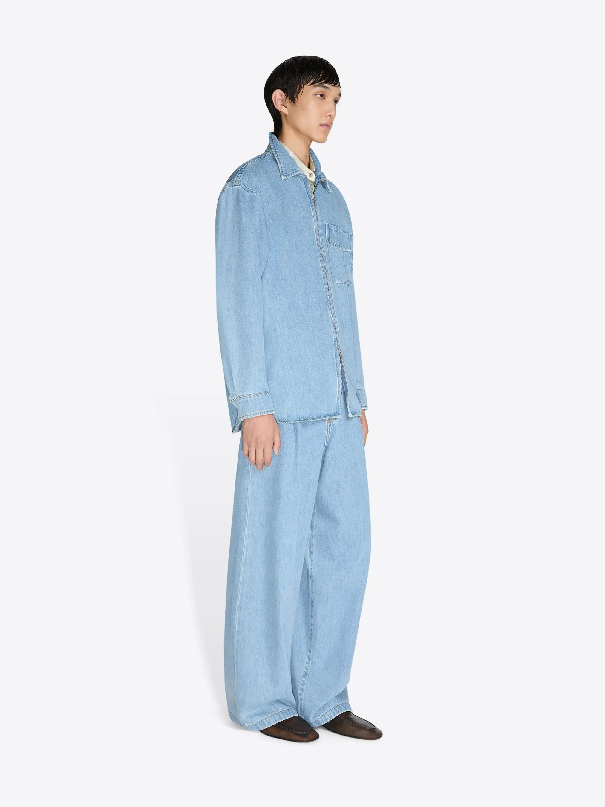 Denim zipped shirt sold by Dries Van Noten product image thumbnail 3