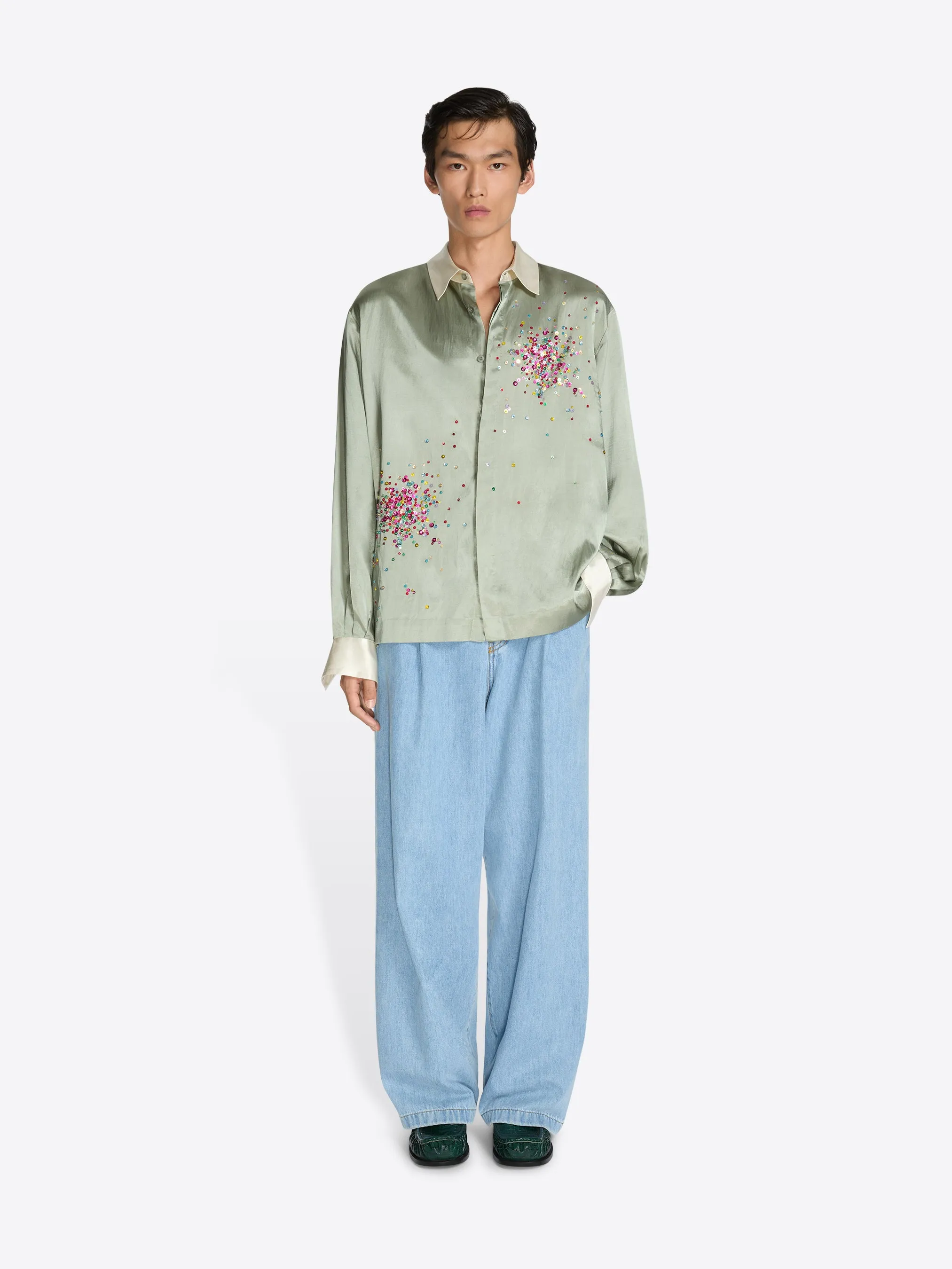 Embellished viscose shirt sold by Dries Van Noten product image thumbnail 2