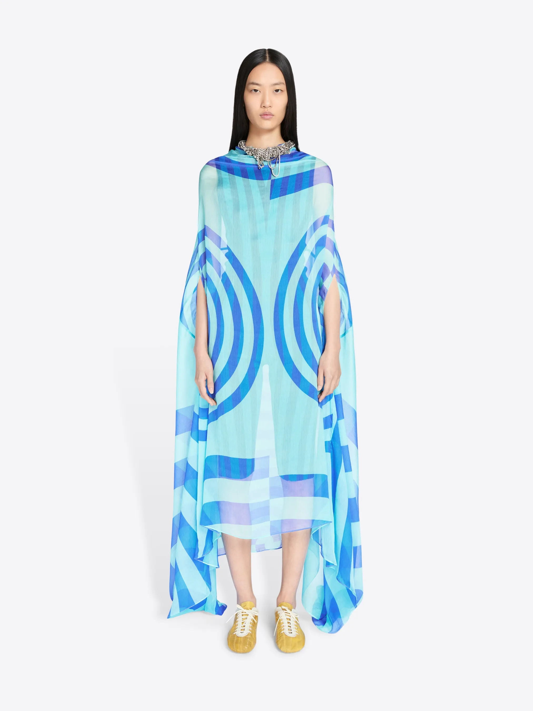 Silk cape dress sold by Dries Van Noten product image thumbnail 2