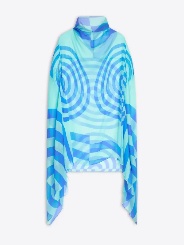 Silk cape dress made by Dries Van Noten