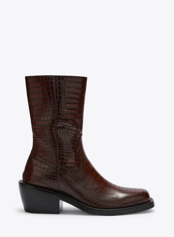 High leather boots made by Dries Van Noten