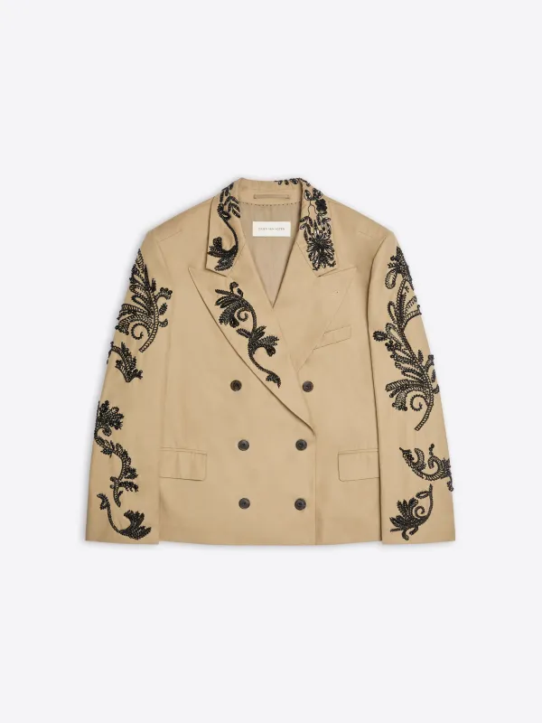 Oversized embroidered blazer sold by Dries Van Noten
