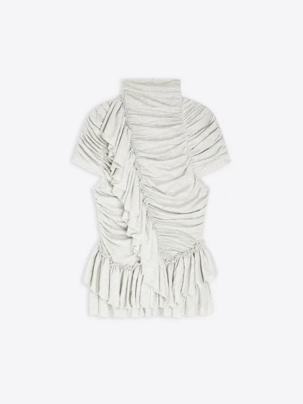 Ruffled high neck top made by Dries Van Noten