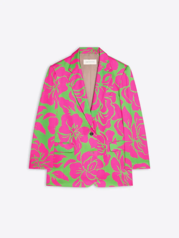 Oversized satin blazer made by Dries Van Noten