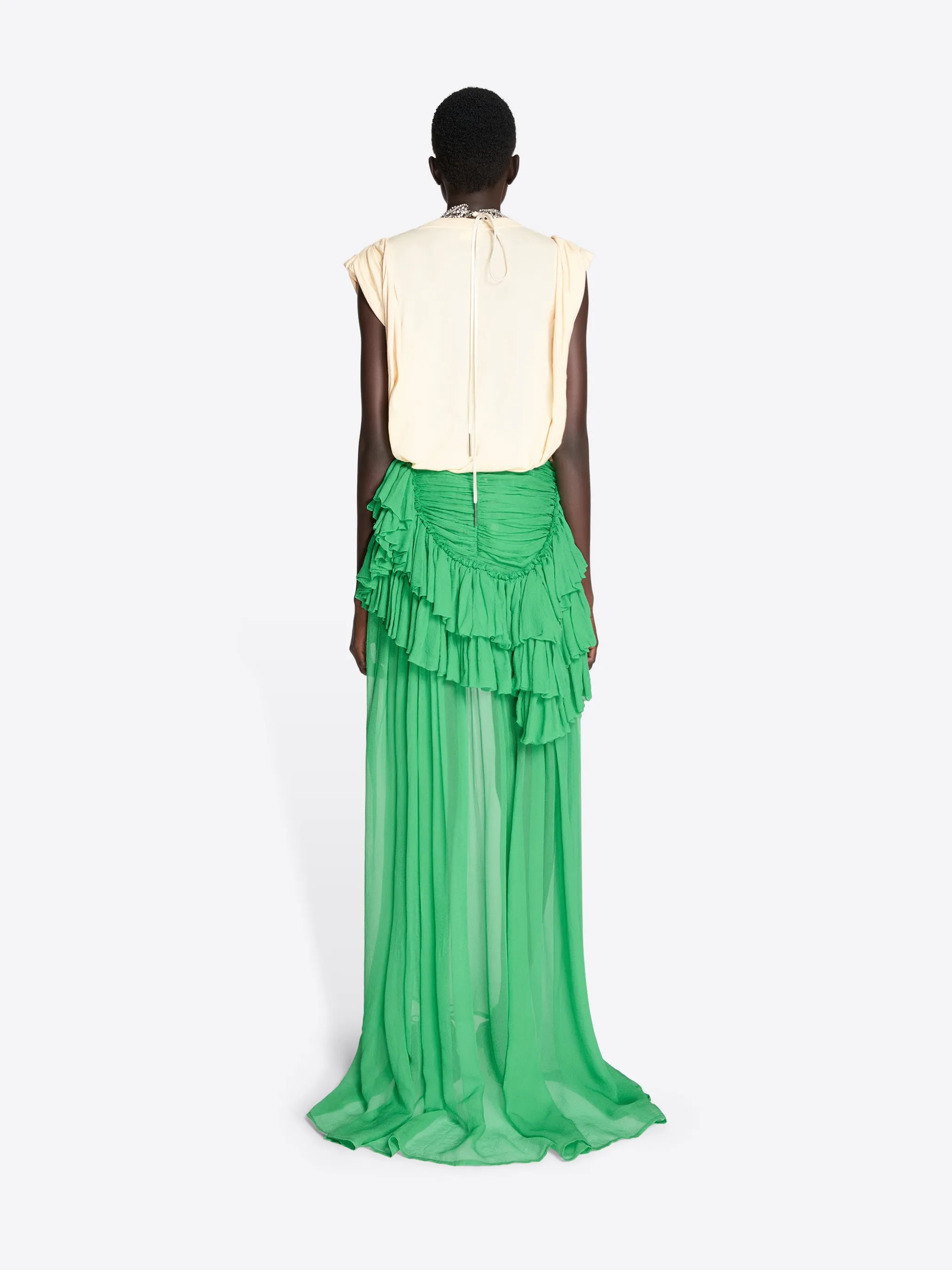 Ruffled silk skirt sold by Dries Van Noten product image thumbnail 4