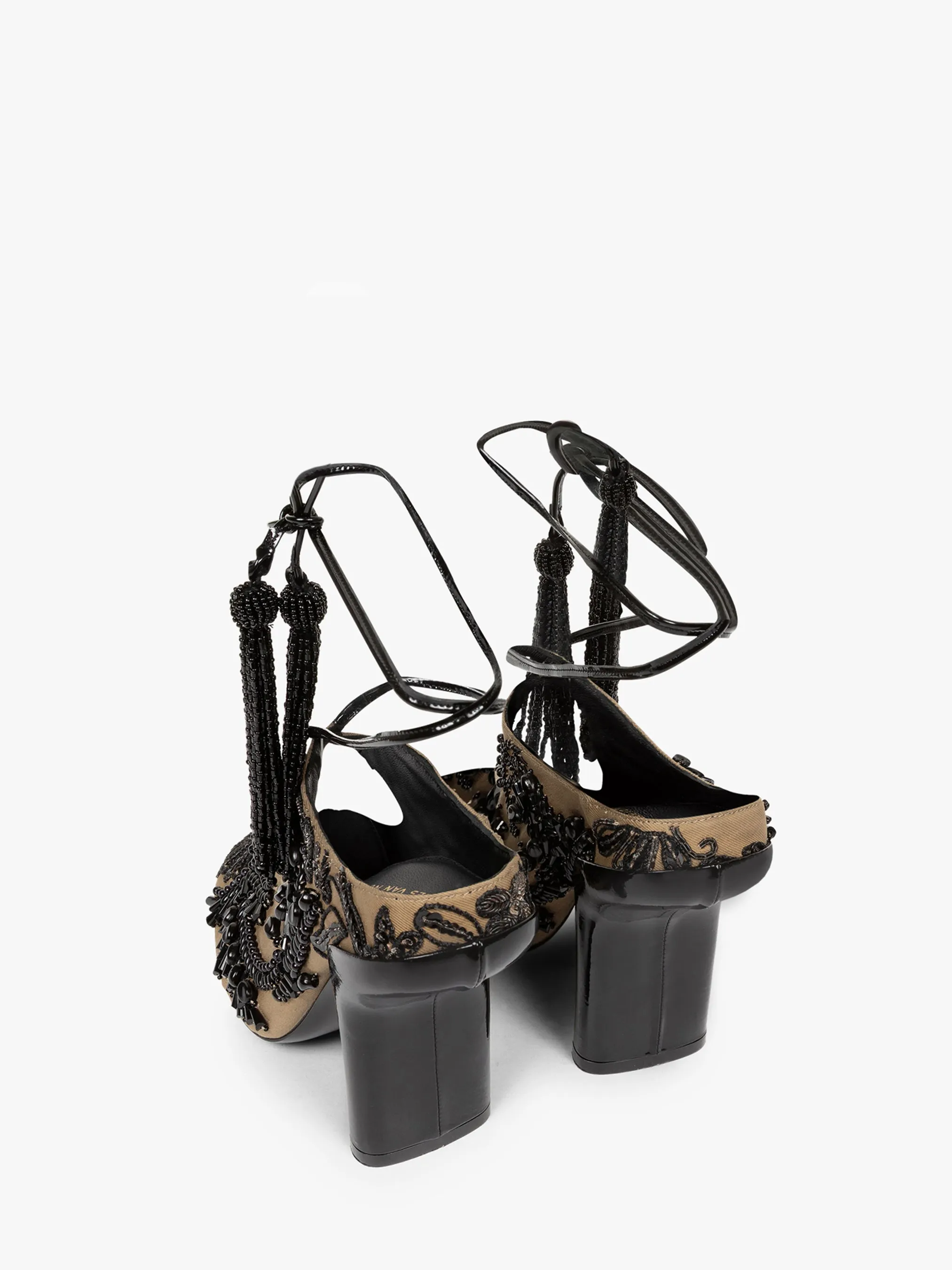 Embroidered lace-up mules sold by Dries Van Noten product image thumbnail 4