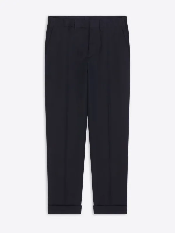 Cuffed cotton wool pants made by Dries Van Noten
