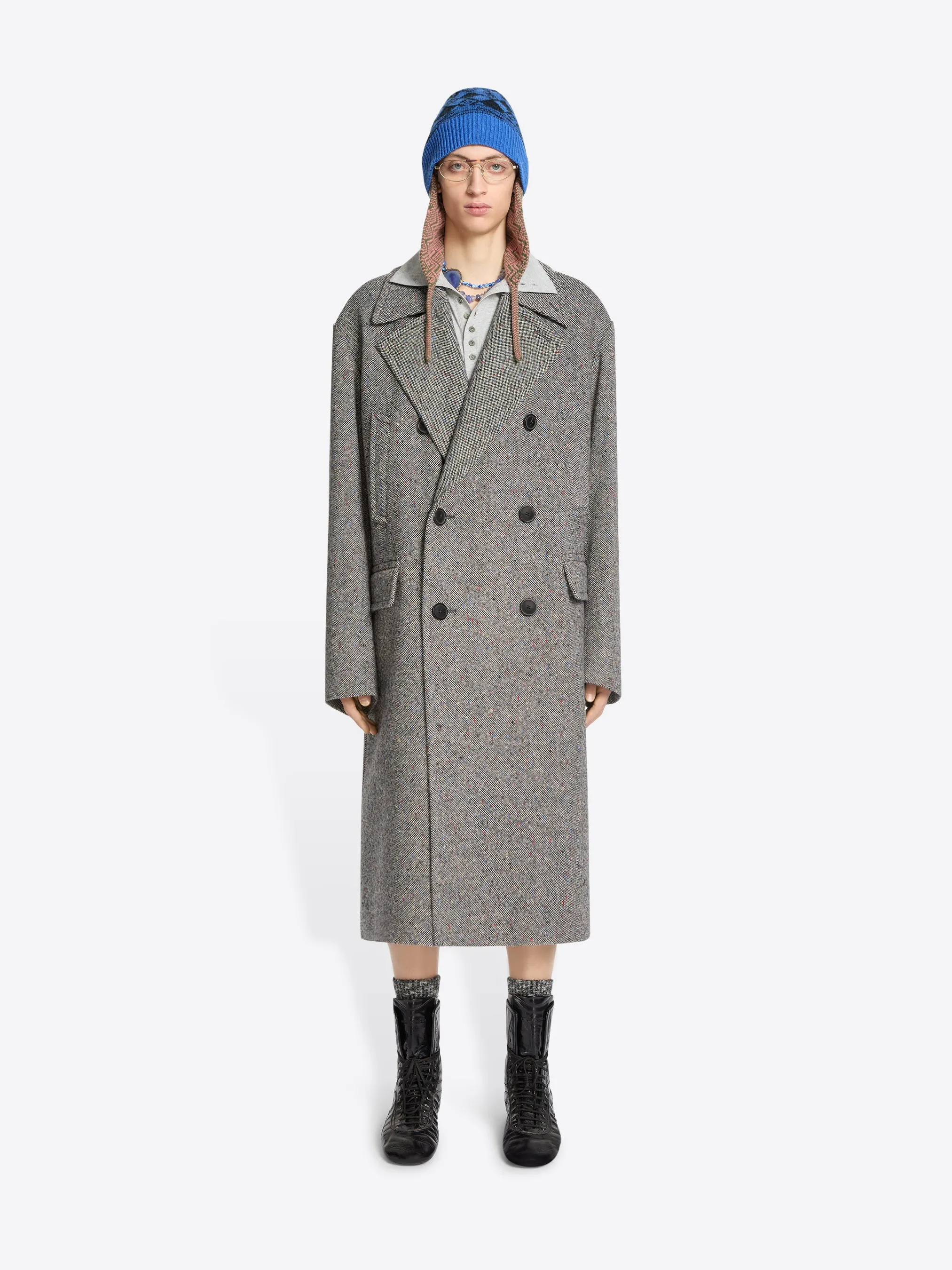 Oversized wool tweed coat sold by Dries Van Noten product image thumbnail 2