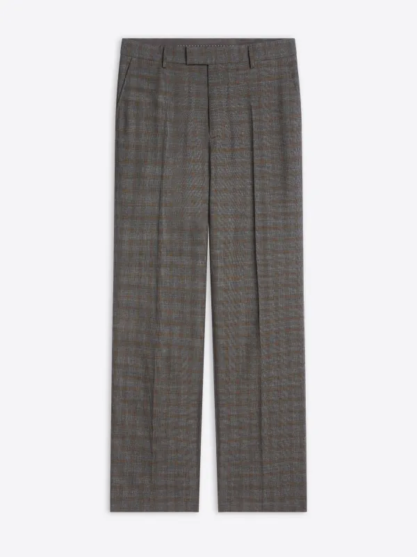Long straight-leg wool pants made by Dries Van Noten