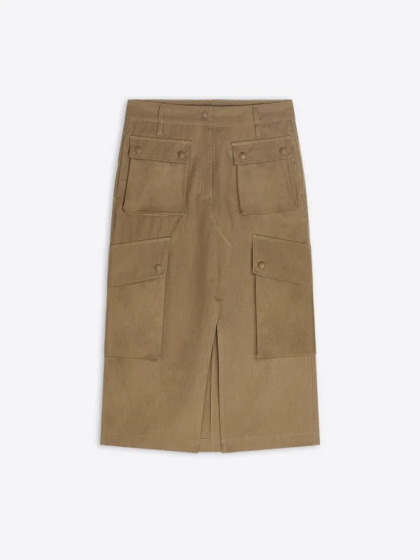 Cotton poplin cargo skirt made by Dries Van Noten