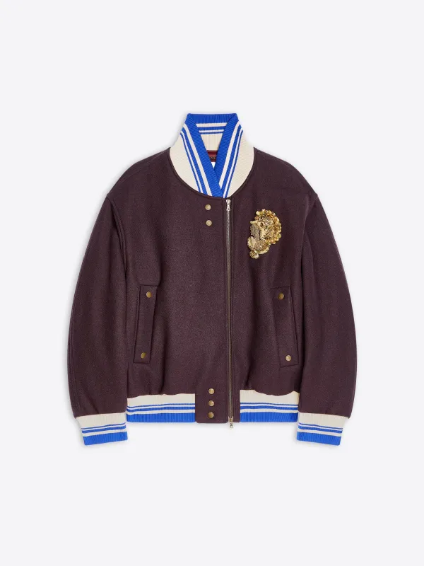 Embroidered wool bomber made by Dries Van Noten