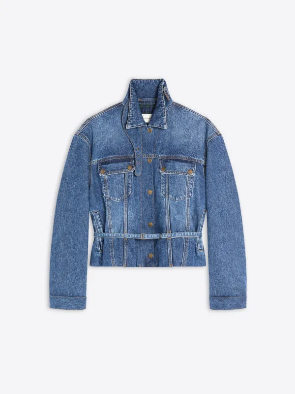 High collar denim jacket made by Dries Van Noten