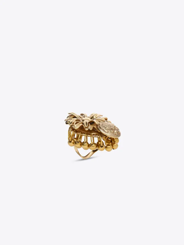 Layered brass ring made by Dries Van Noten