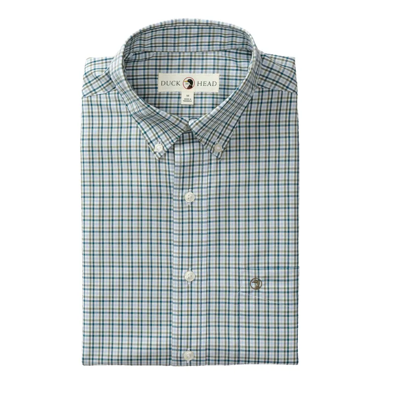 Performance Poplin Sport Shirt - Benton Plaid - Legion Blue sold by Duck Head