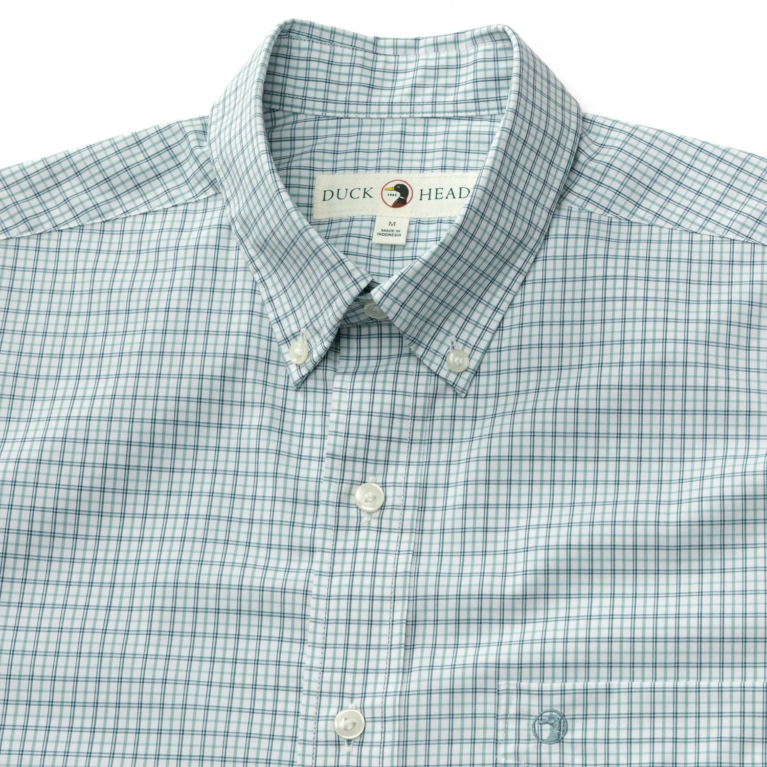 Performance Poplin Sport Shirt - Langley Plaid - Flint Blue sold by Duck Head product image thumbnail 2