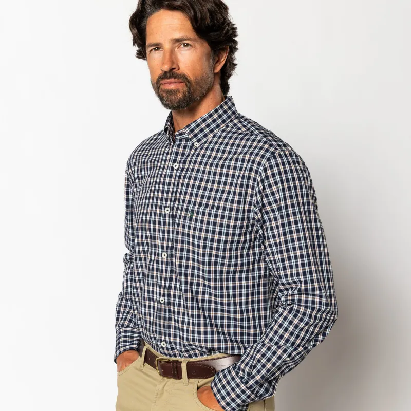 Performance Poplin Sport Shirt - Moseley Plaid - Maritime Blue sold by Duck Head