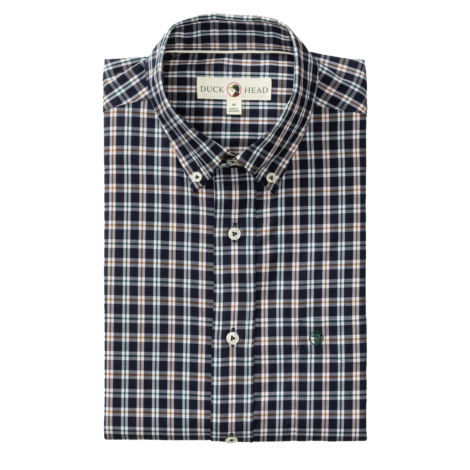 Performance Poplin Sport Shirt - Moseley Plaid - Maritime Blue sold by Duck Head product image thumbnail 3