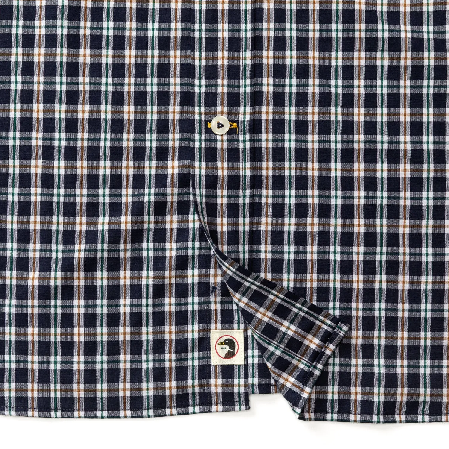 Performance Poplin Sport Shirt - Moseley Plaid - Maritime Blue sold by Duck Head product image thumbnail 5
