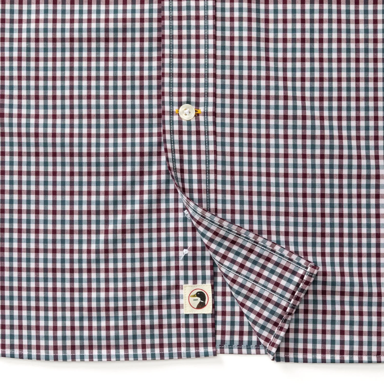 Performance Poplin Sport Shirt - Merill Gingham - Fig sold by Duck Head product image thumbnail 5