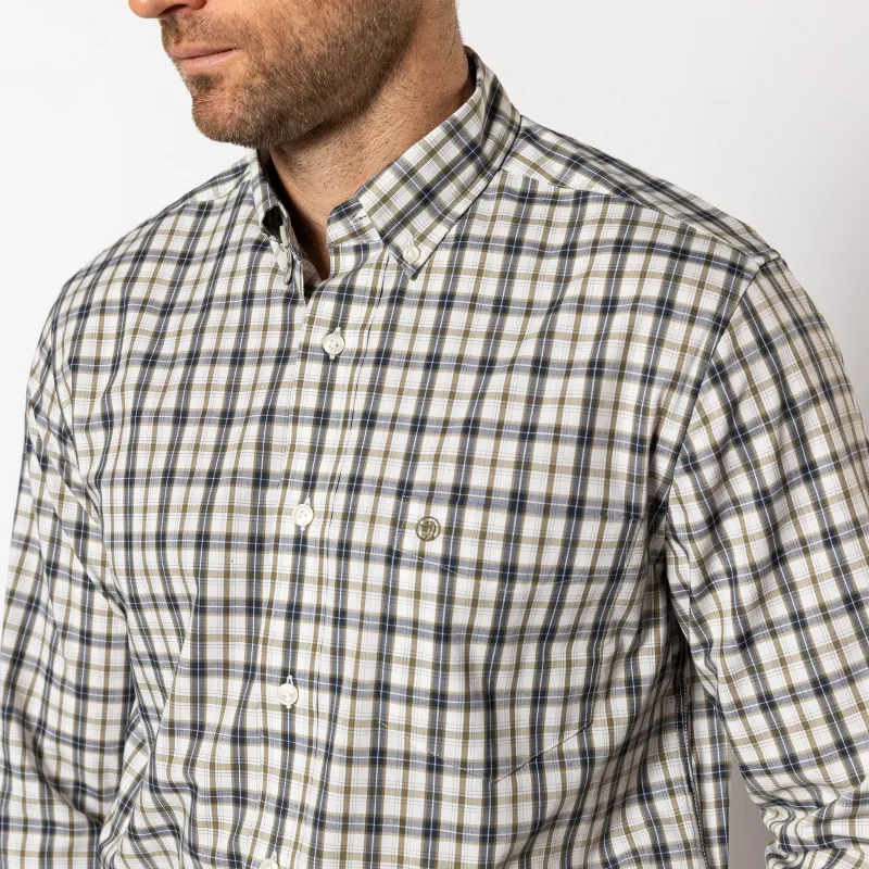 Performance Poplin Sport Shirt - Joplin Plaid - Navy sold by Duck Head