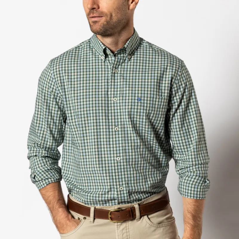 Performance Poplin Sport Shirt - Fallon Plaid - Duck Green sold by Duck Head