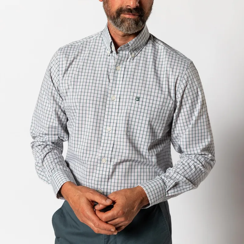 Performance Poplin Sport Shirt - Edison Plaid - Forest Green sold by Duck Head