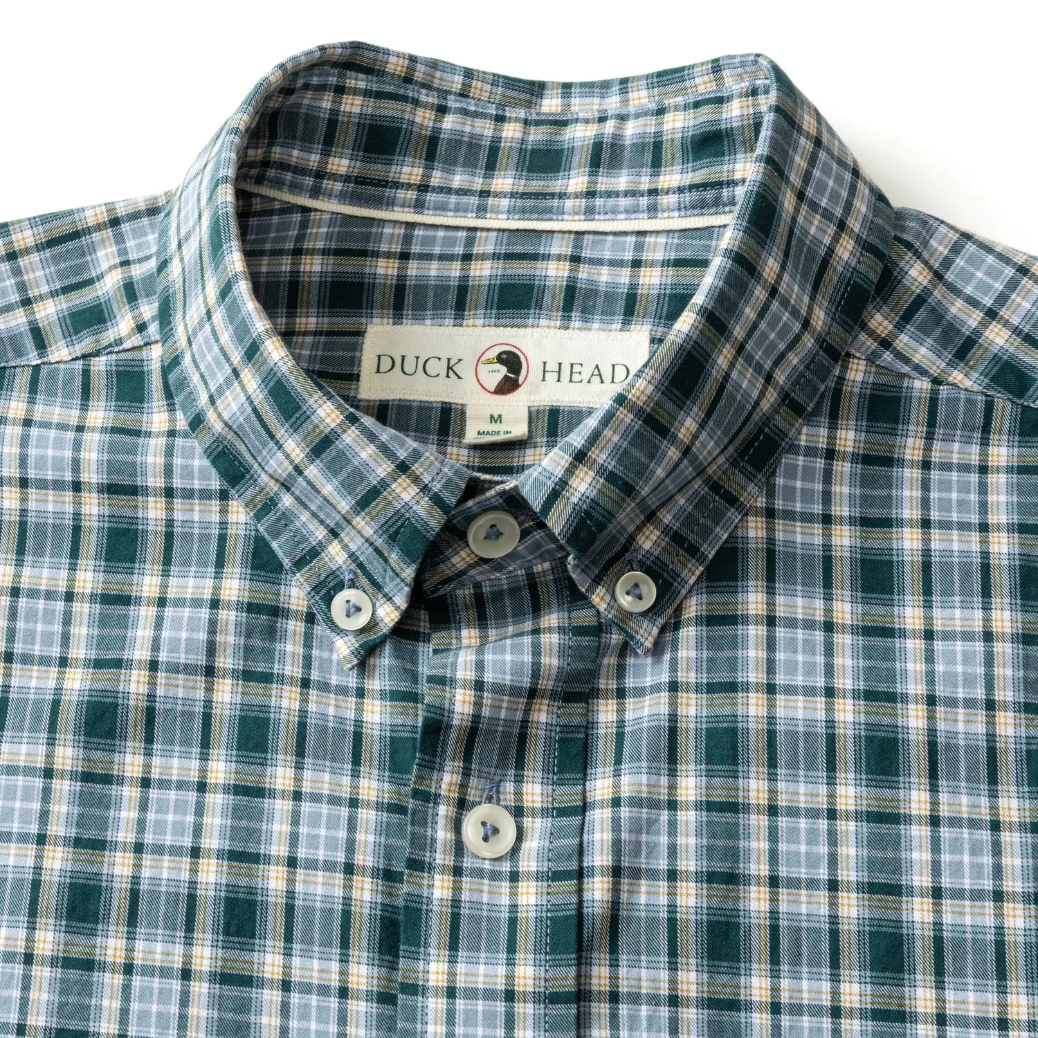Cotton Twill Sport Shirt - Lanier Plaid - Emerald Green sold by Duck Head product image thumbnail 3