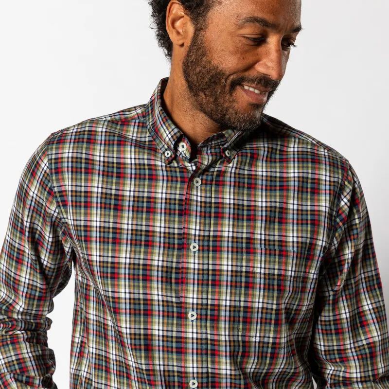 Cotton Twill Sport Shirt - Baley Plaid - Maritime Blue sold by Duck Head