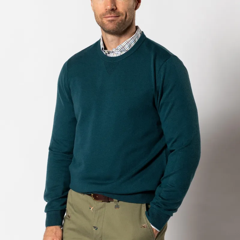 Henson Merino Crewneck Sweater - Emerald Green sold by Duck Head