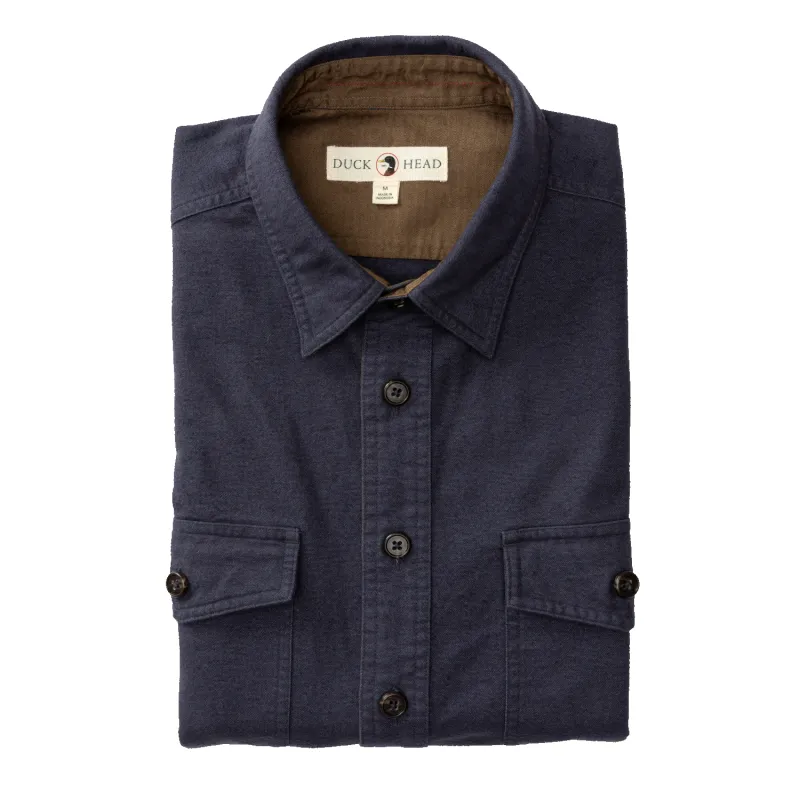 Slater Moleskin Overshirt - Naval Grey made by Duck Head