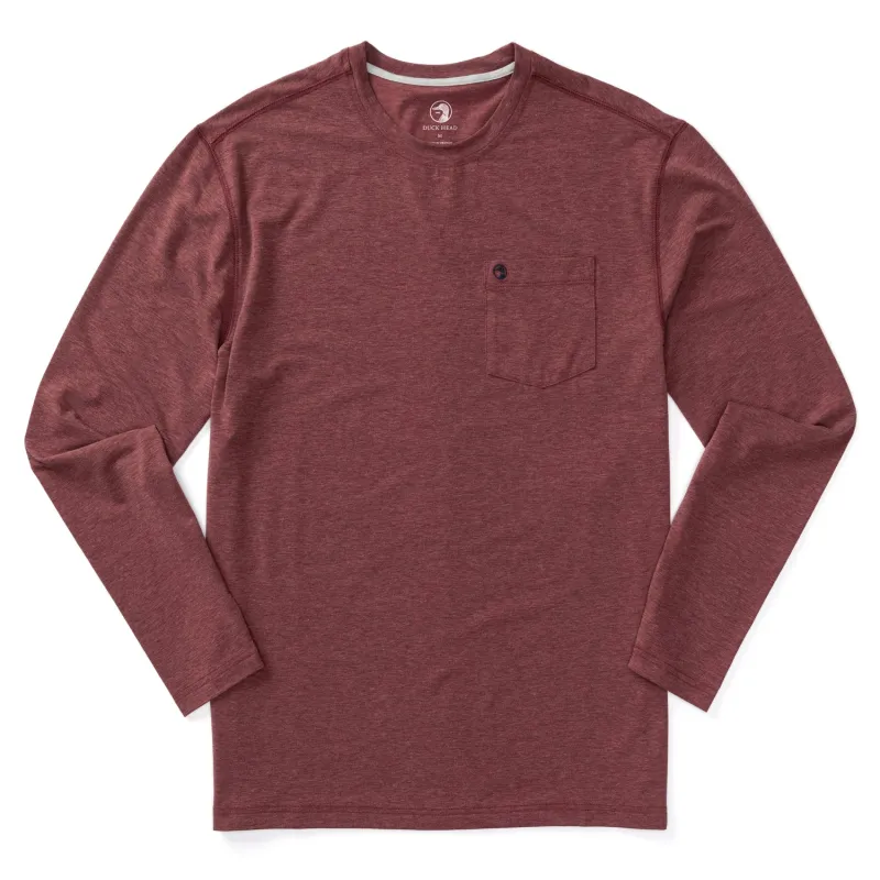 Windward Long Sleeve Performance T-Shirt - Tawny Port Heather sold by Duck Head