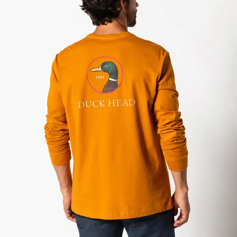 Logo Long Sleeve T-Shirt - Harvest Spice sold by Duck Head