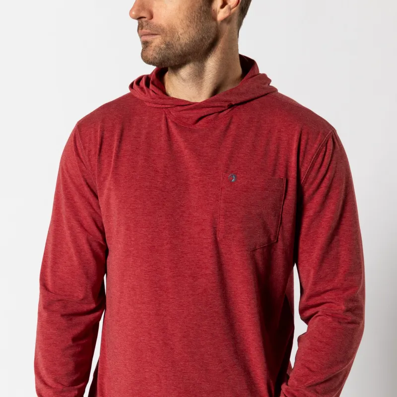 Windward Performance Hooded T-Shirt - Rio Red Heather sold by Duck Head