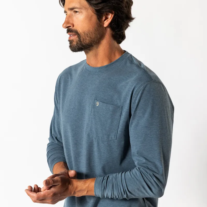 Windward Long Sleeve Performance T-Shirt - Orion Blue Heather sold by Duck Head