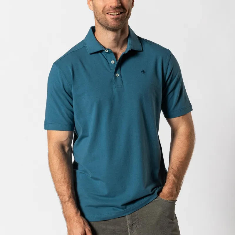 Hanover Pima Cotton Polo - Teal Blue sold by Duck Head
