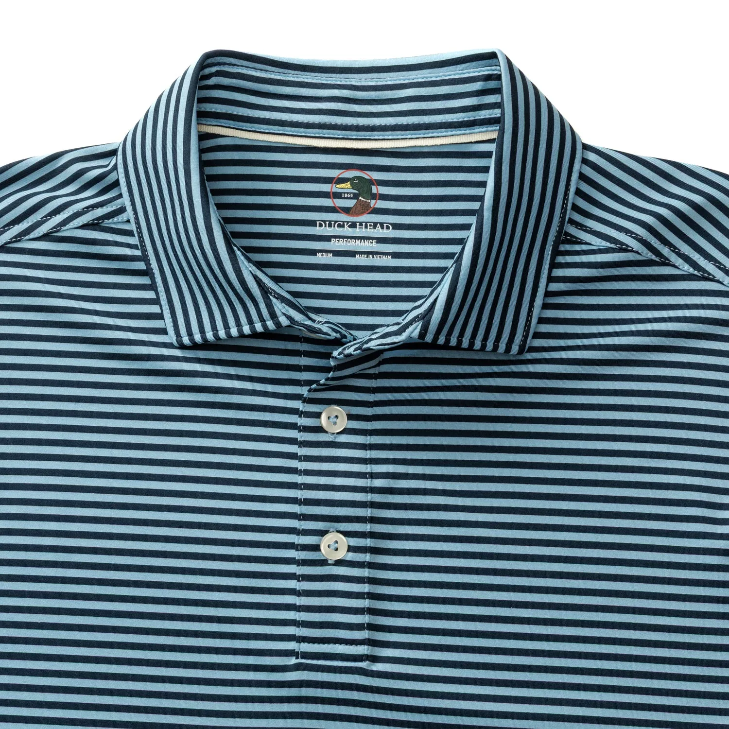 Long Drive Performance Polo - Kirk Stripe - Glacier Blue sold by Duck Head product image thumbnail 4
