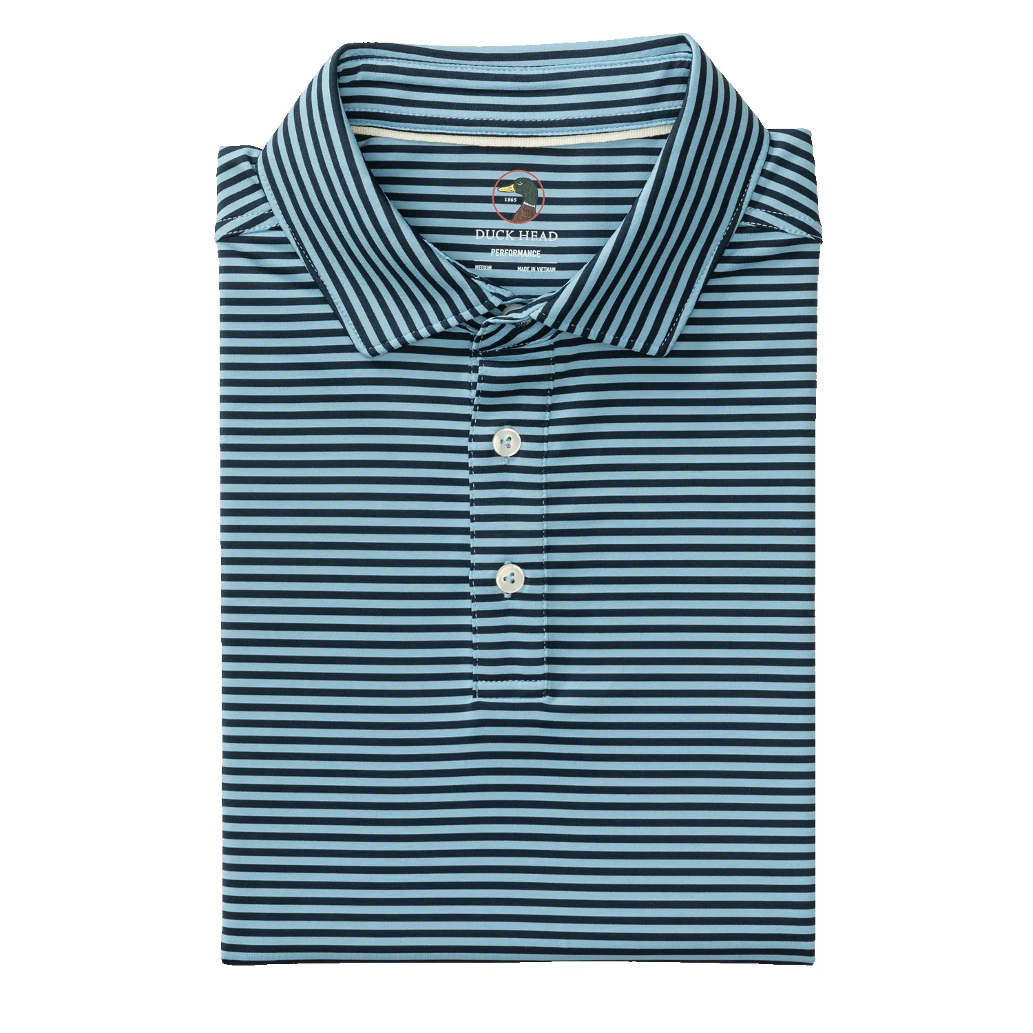 Long Drive Performance Polo - Kirk Stripe - Glacier Blue sold by Duck Head product image thumbnail 3