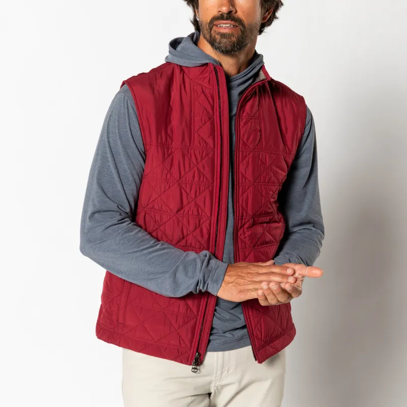 Fremont Sport Performance Quilted Vest - Deep Red sold by Duck Head