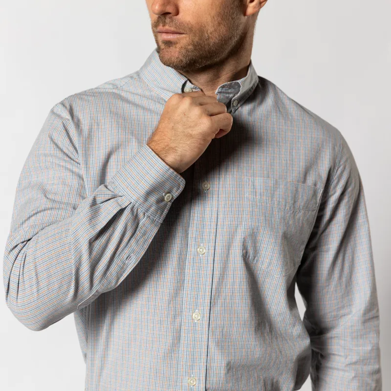 Cotton Cashmere Poplin Sport Shirt - Rollins Plaid - Pale Blue sold by Duck Head