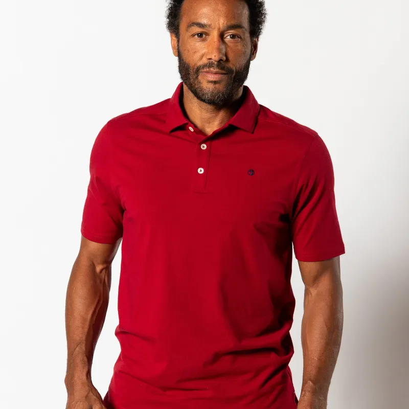Hanover Pima Cotton Polo - Rio Red sold by Duck Head
