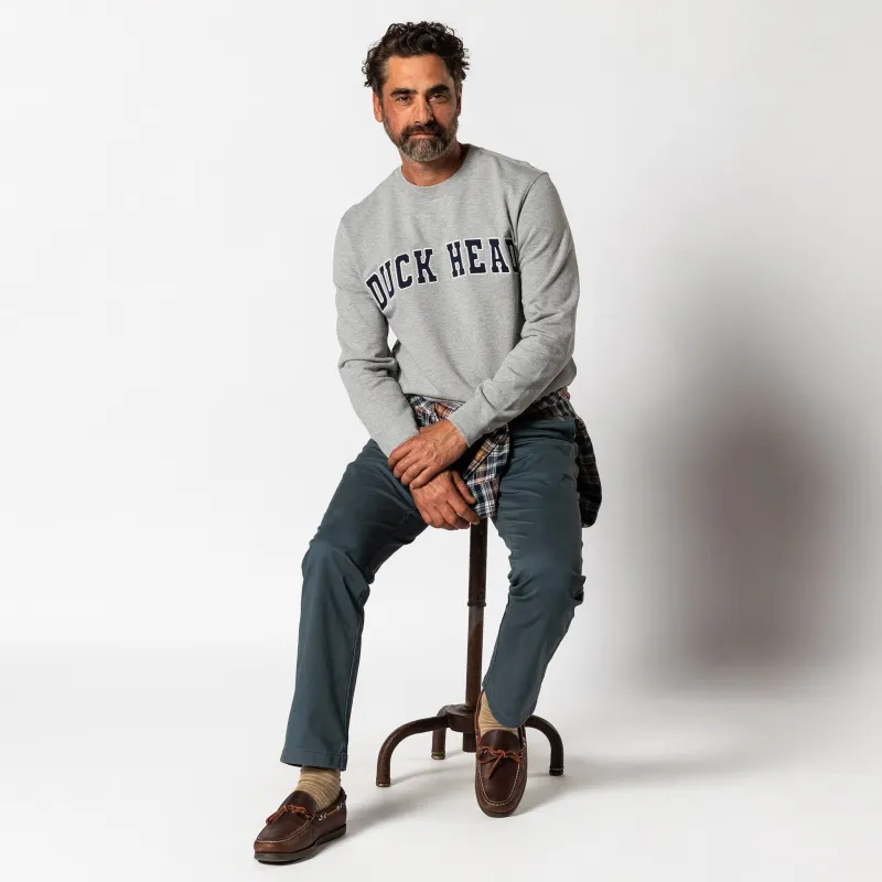 Applique Crewneck Sweatshirt - Heather Grey made by Duck Head