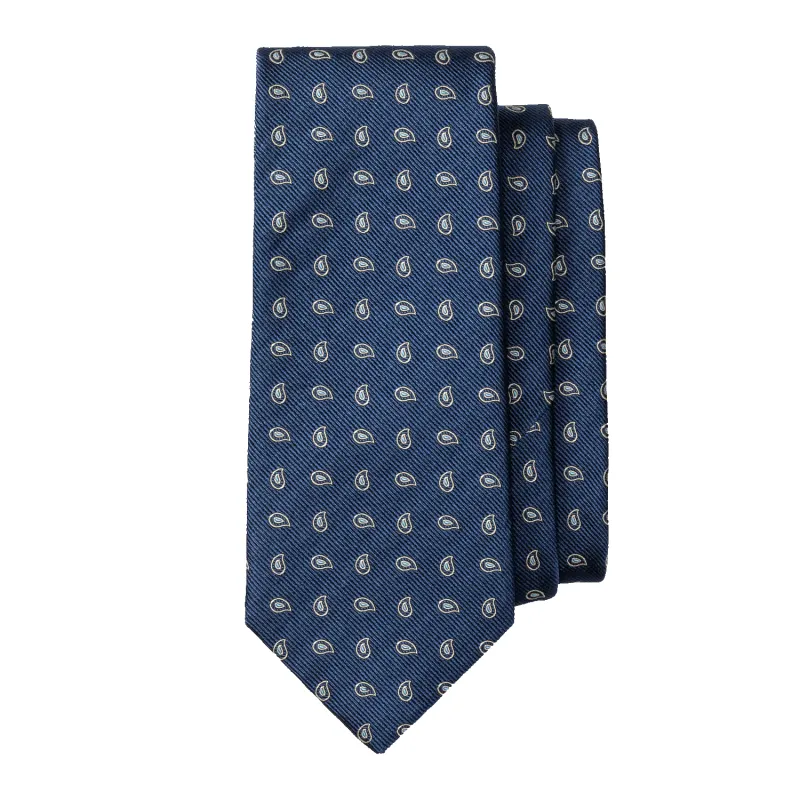 Paisley Silk Tie - Varsity Blue made by Duck Head