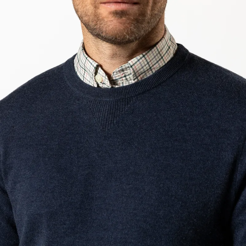 Henson Merino Crewneck Sweater - Navy Heather made by Duck Head