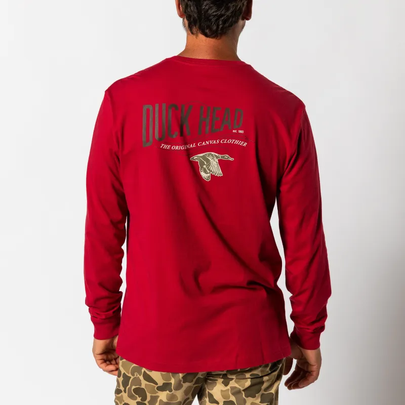 The Original Canvas Clothier Long Sleeve T-Shirt - Rio Red sold by Duck Head